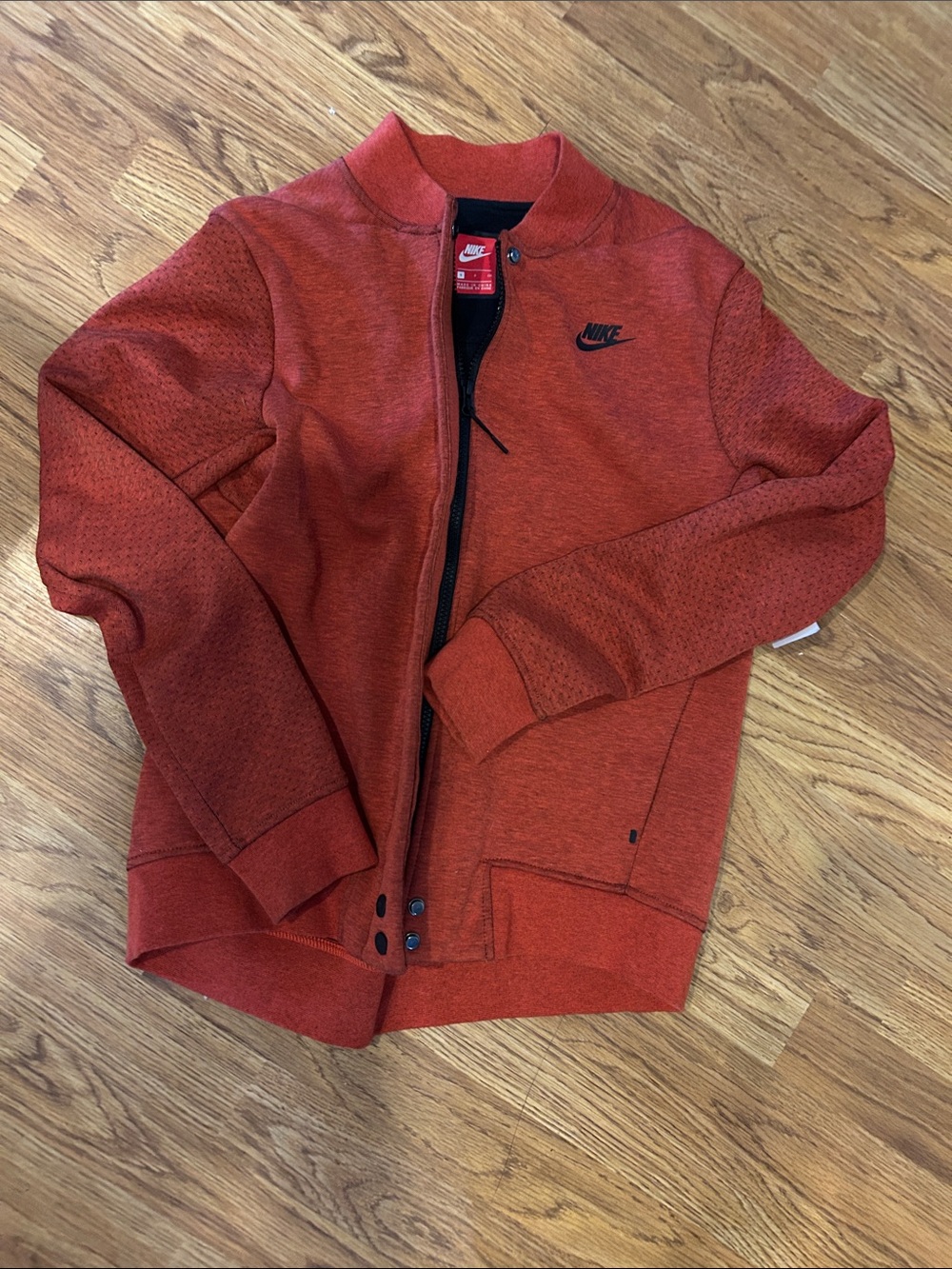 Nike Orange-Red Zip Bomber Jacket